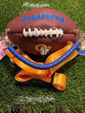 Rams Football Crossbody Bag - Brown & Blue